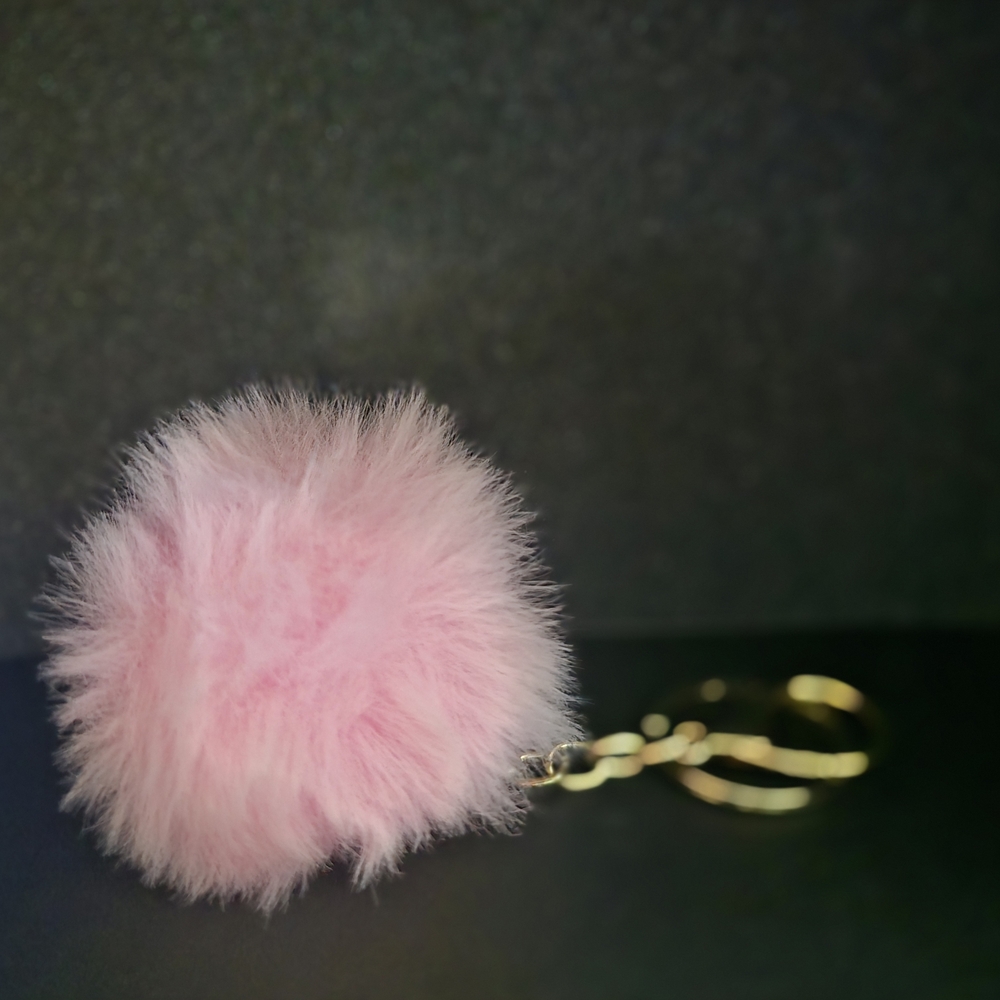 Pink Fluffy Keychain Accessory